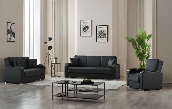 Esila Black Leather Sofa Bed | Superior UK-Made Comfort