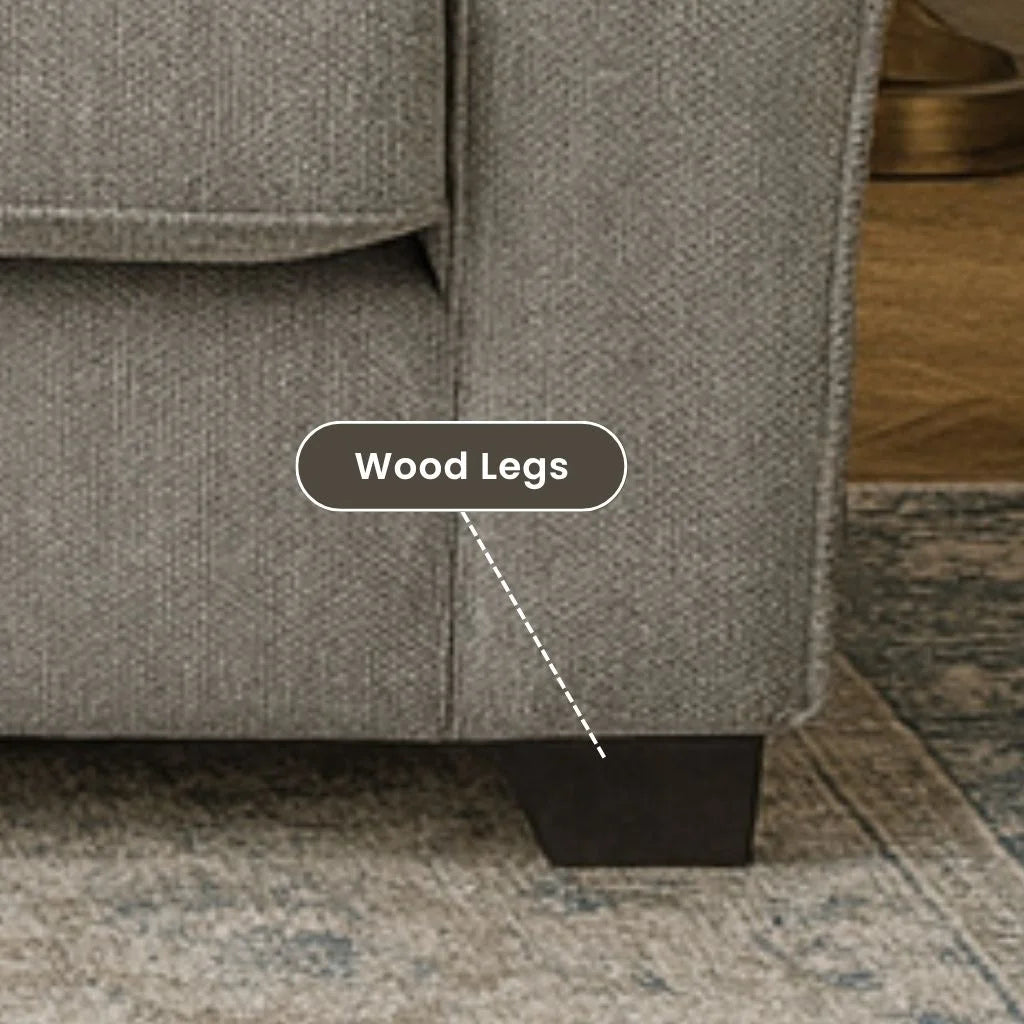Camden 3+2 Grey Fabric Sofa Set with Free Footstool – UK Made