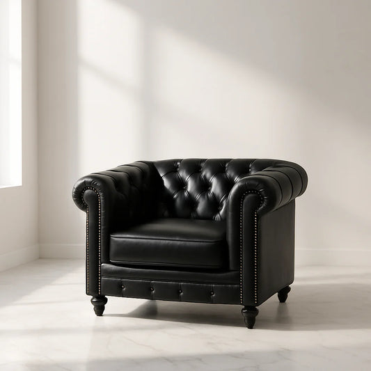 Leather Chesterfield 1-Seater Sofa