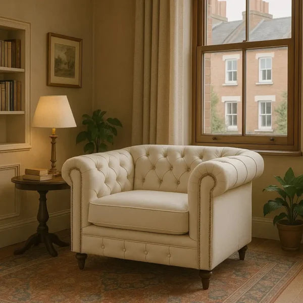 Luxury Leather Chesterfield Armchair – UK Made