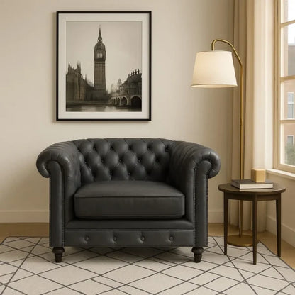 Luxury Leather Chesterfield Armchair – UK Made