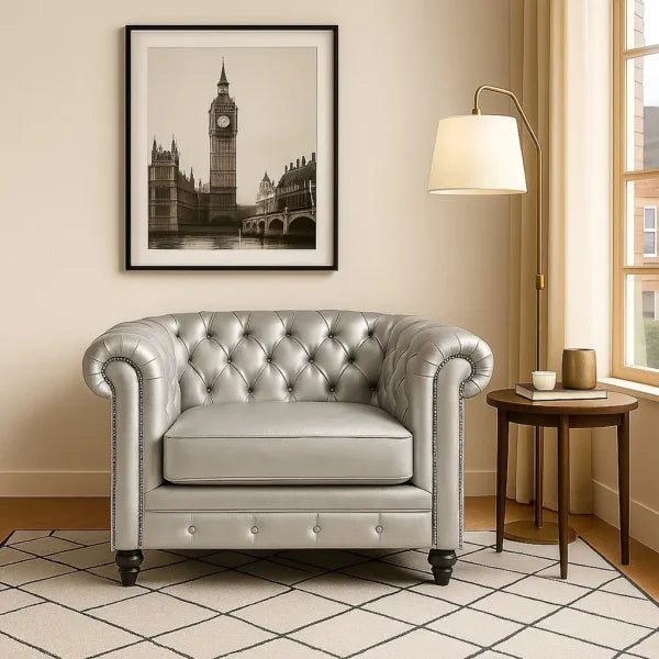 Luxury Leather Chesterfield Armchair – UK Made