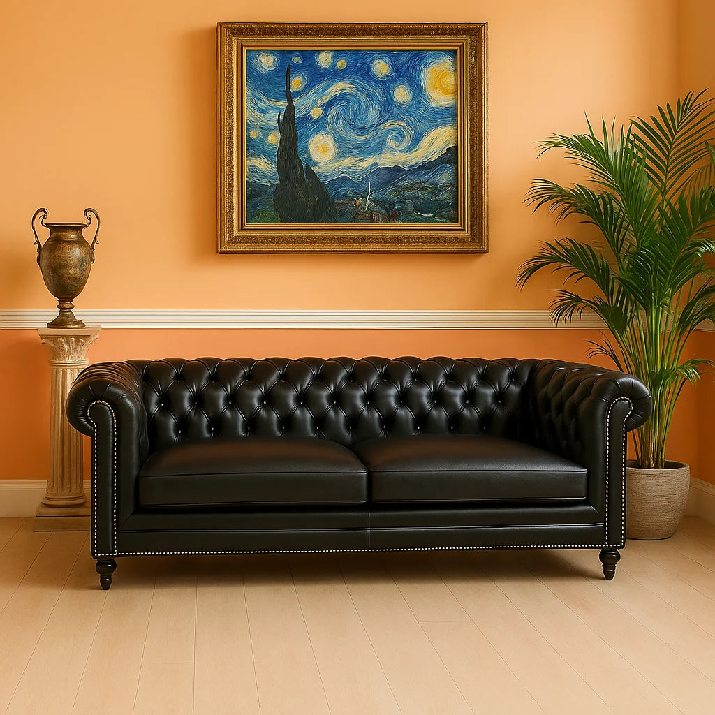 Leather Chesterfield 2 Seater Sofa