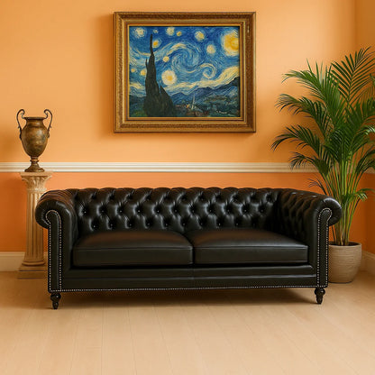 Leather Chesterfield 2 Seater Sofa