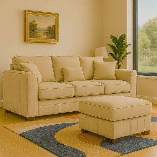 3 Seater Lilly Sofa with free footstool - Fully Comfortable