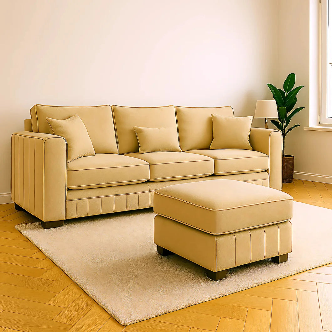 3 Seater Lilly Sofa with free footstool - Fully Comfortable