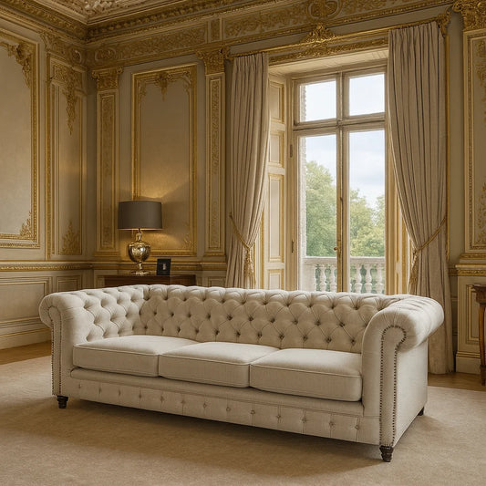 London Sofa – Classic 3-Seater Chesterfield in Luxe Leather