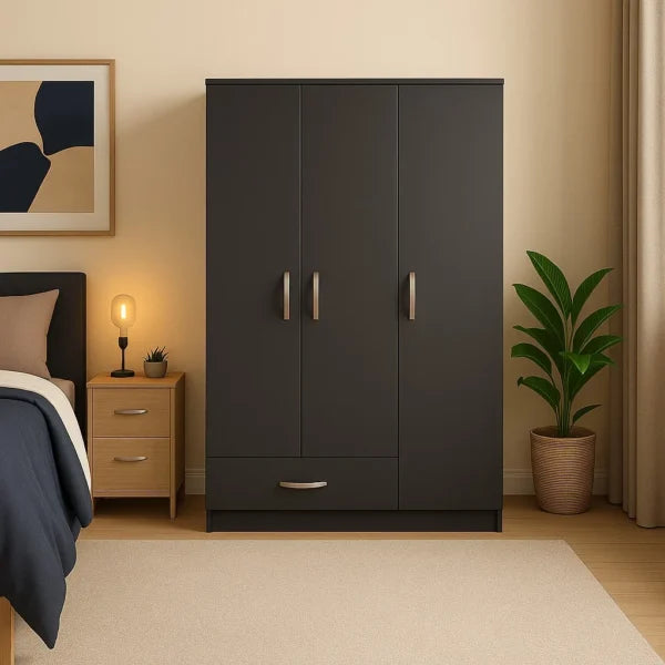 3-Door 1-Drawer Wardrobe | Stunning UK Modern Storage