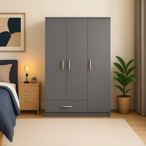3-Door 1-Drawer Wardrobe | Stunning UK Modern Storage