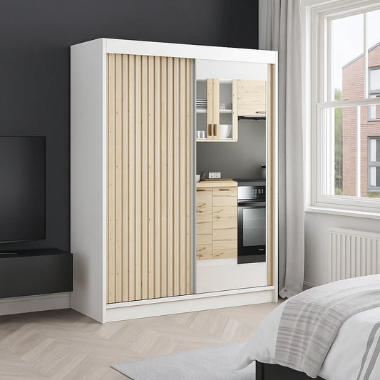Lyllie Sliding Mirror Wardrobe – Modern & Practical