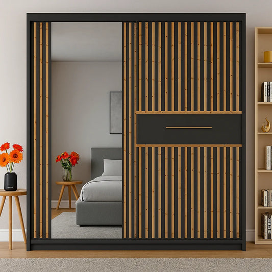 Lyllie Sliding Mirror Wardrobe – Modern & Practical