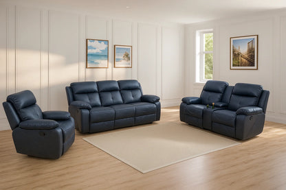 Manual Recliner Leather Sofa | Handmade UK | Sizes & Colours