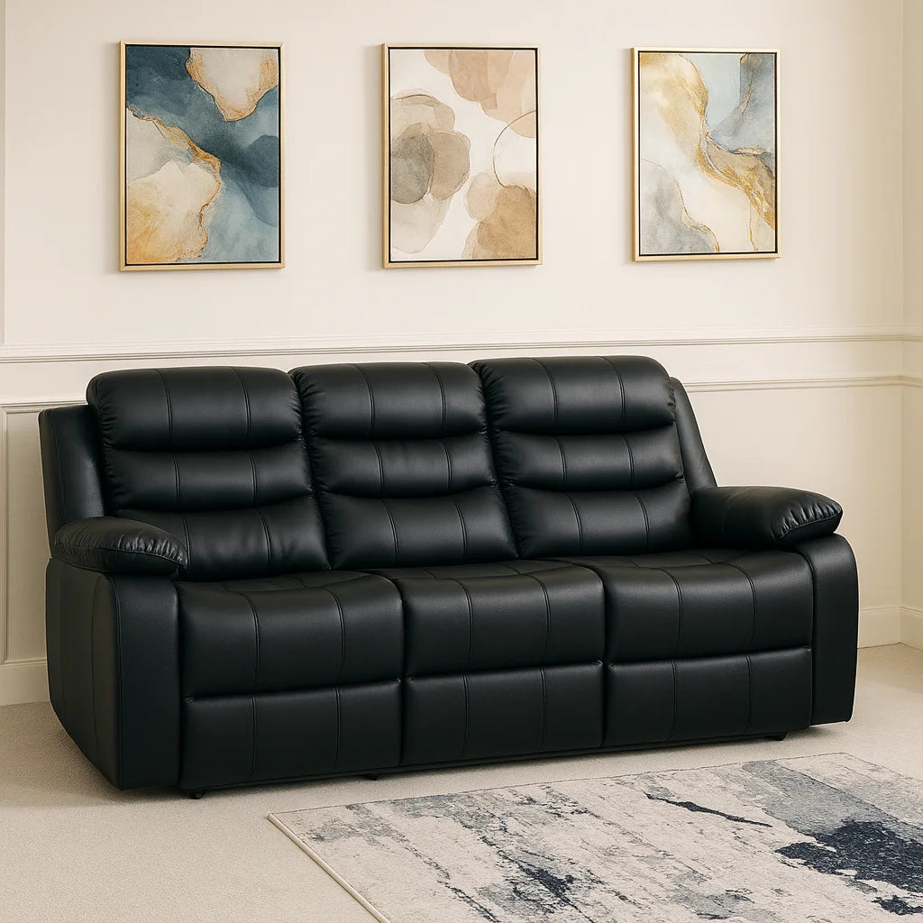 Manual Recliner Leather Sofa | Handmade UK | Sizes & Colours