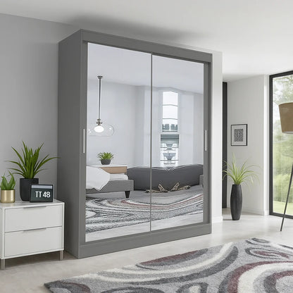 Milan Sliding Mirror Wardrobe - London Sofa