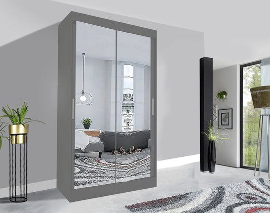 Milan Sliding Mirror Wardrobe - London Sofa