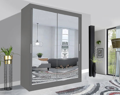 Milan Sliding Mirror Wardrobe - London Sofa