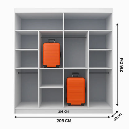 Milan Sliding Mirror Wardrobe - London Sofa