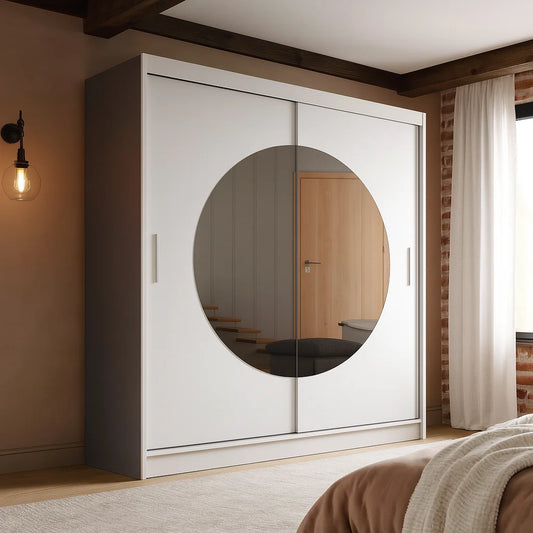 Moon sliding mirror wardrobe - London sofa