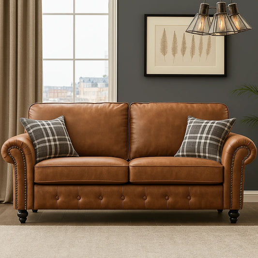 Oakland Leather Sofa – Velvet Fabric | Available in Multiple Colours