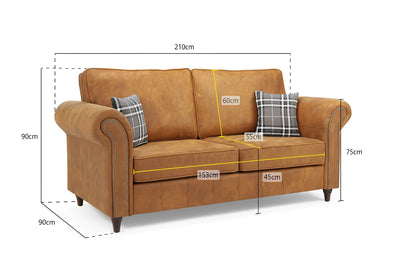 Oakland Leather Sofa – Velvet Fabric | Available in Multiple Colours