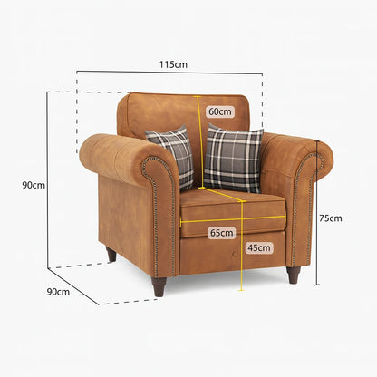 Oakland Leather Sofa – Velvet Fabric | Available in Multiple Colours