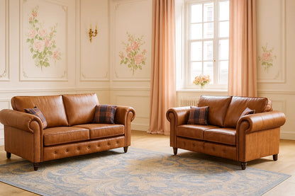 Oakland Leather Sofa – Velvet Fabric | Available in Multiple Colours