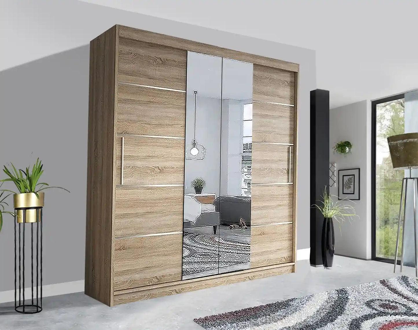 Oslo Sliding Mirror Wardrobe | Stylish Storage Solution UK