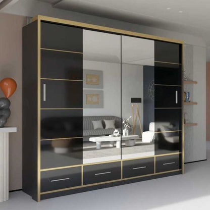 3 Door Armoire Sliding Wardrobe | Luxury High Gloss UK