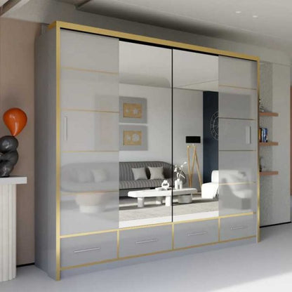 3 Door Armoire Sliding Wardrobe | Luxury High Gloss UK