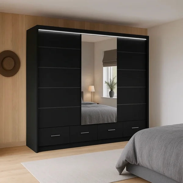 Syclia Sliding Mirror Wardrobe | Stunning Luxury UK Design