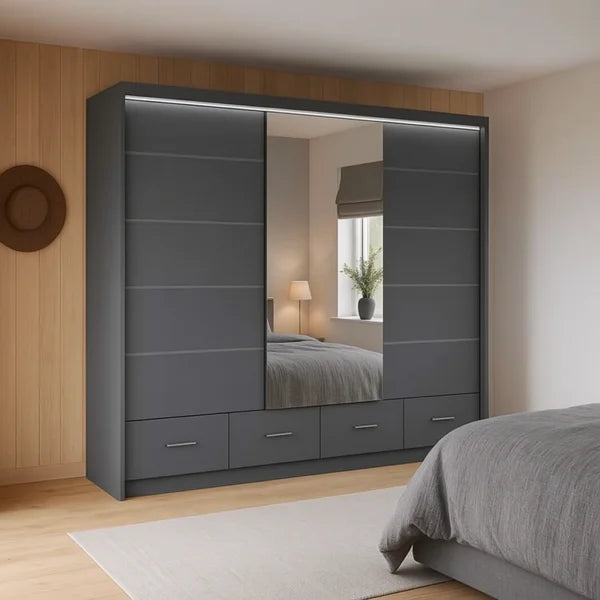 Syclia Sliding Mirror Wardrobe | Stunning Luxury UK Design