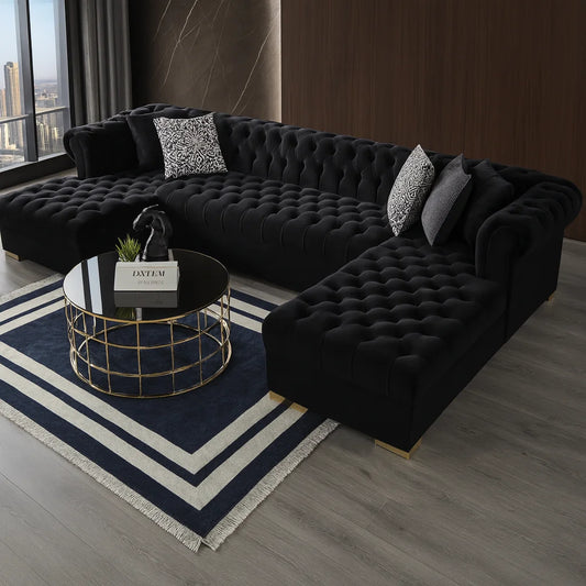 U-Shape Chesterfield Sofa – UK Handmade with Luxury Comfort