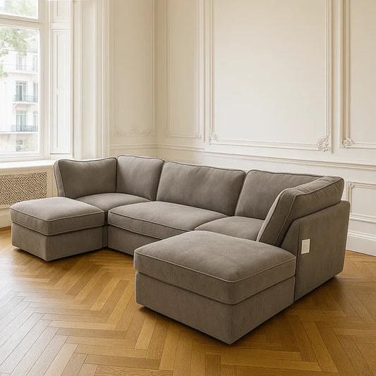 Exclusive Premium Velvet U-Shape Sofa-UK Made