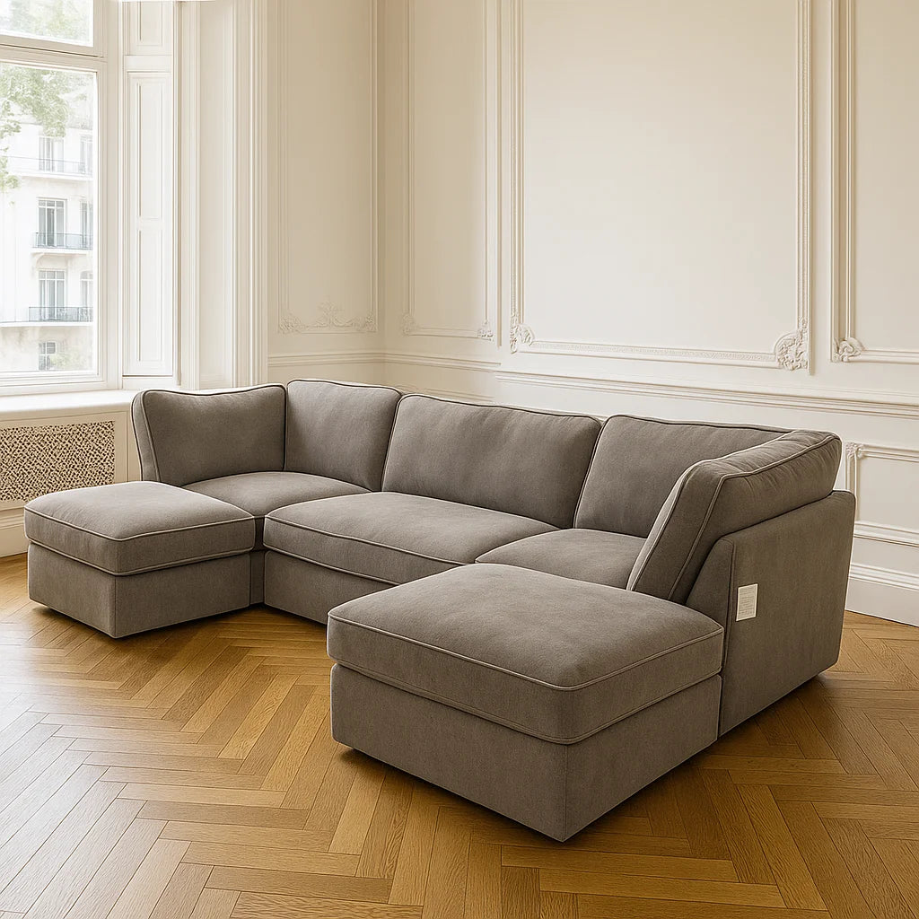 Velvet U-Shape Sofa—London Sofa