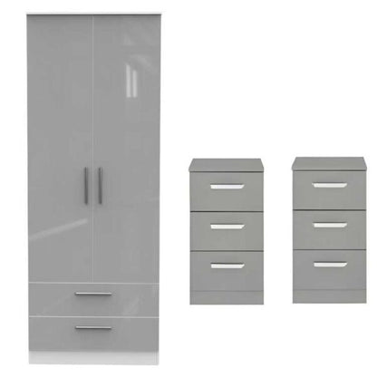 2 Door 2 Drawers Wardrobe Set – Stylish & Practical Wooden Storage Solution