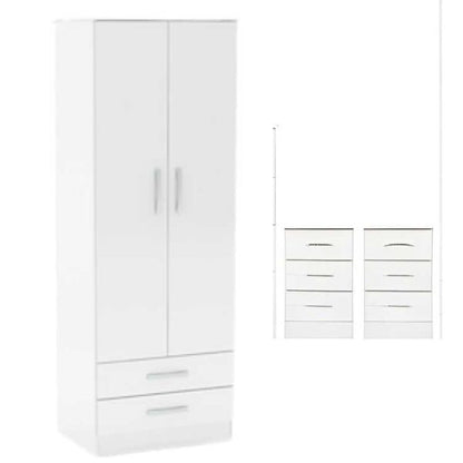 2 Door 2 Drawers Wardrobe Set – Stylish & Practical Wooden Storage Solution