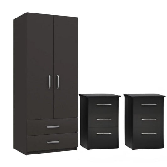2 Door 2 Drawers Wardrobe Set – Stylish & Practical Wooden Storage Solution