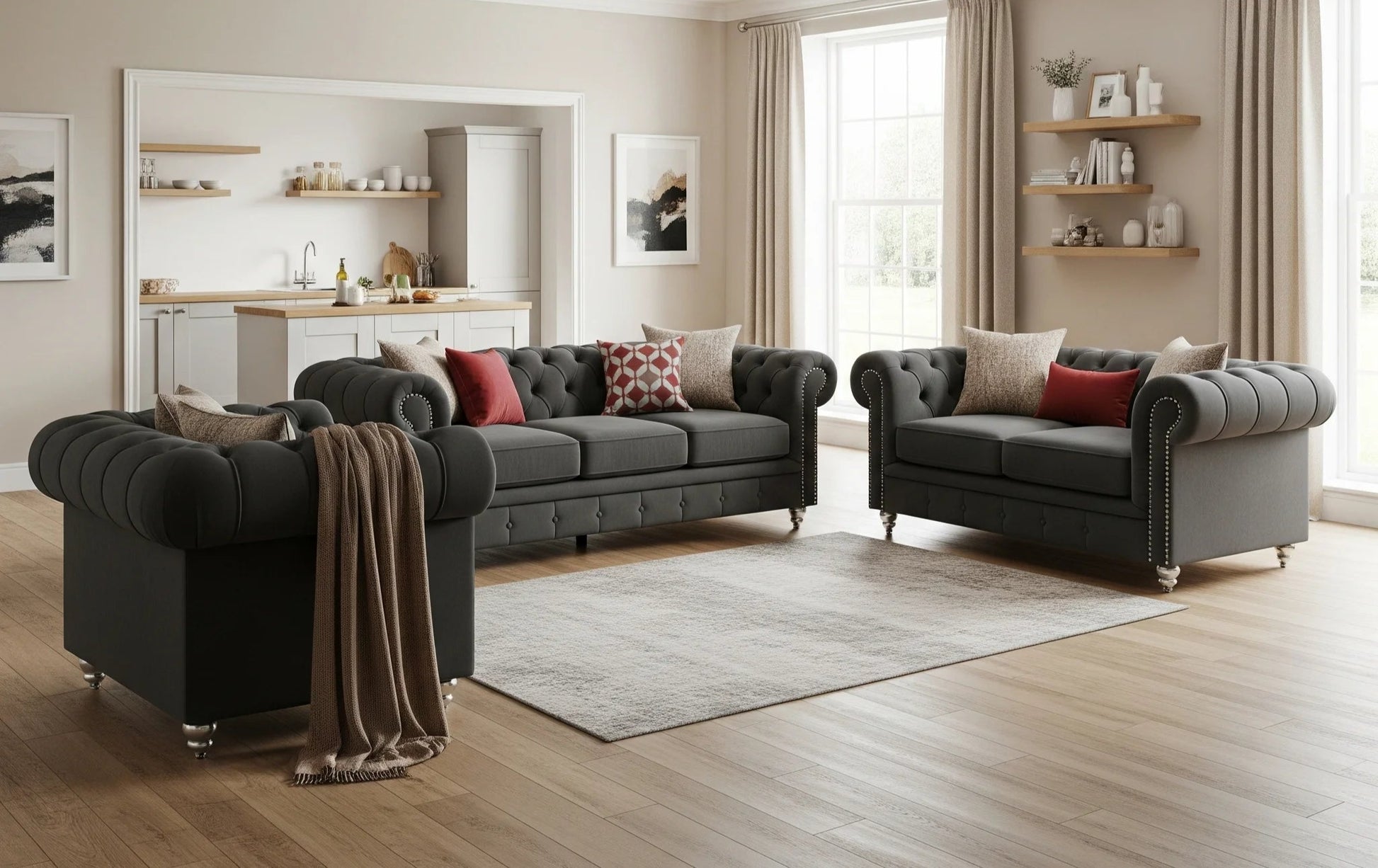 chesterfield_3+2+1_Sofa_Set_in_Grey