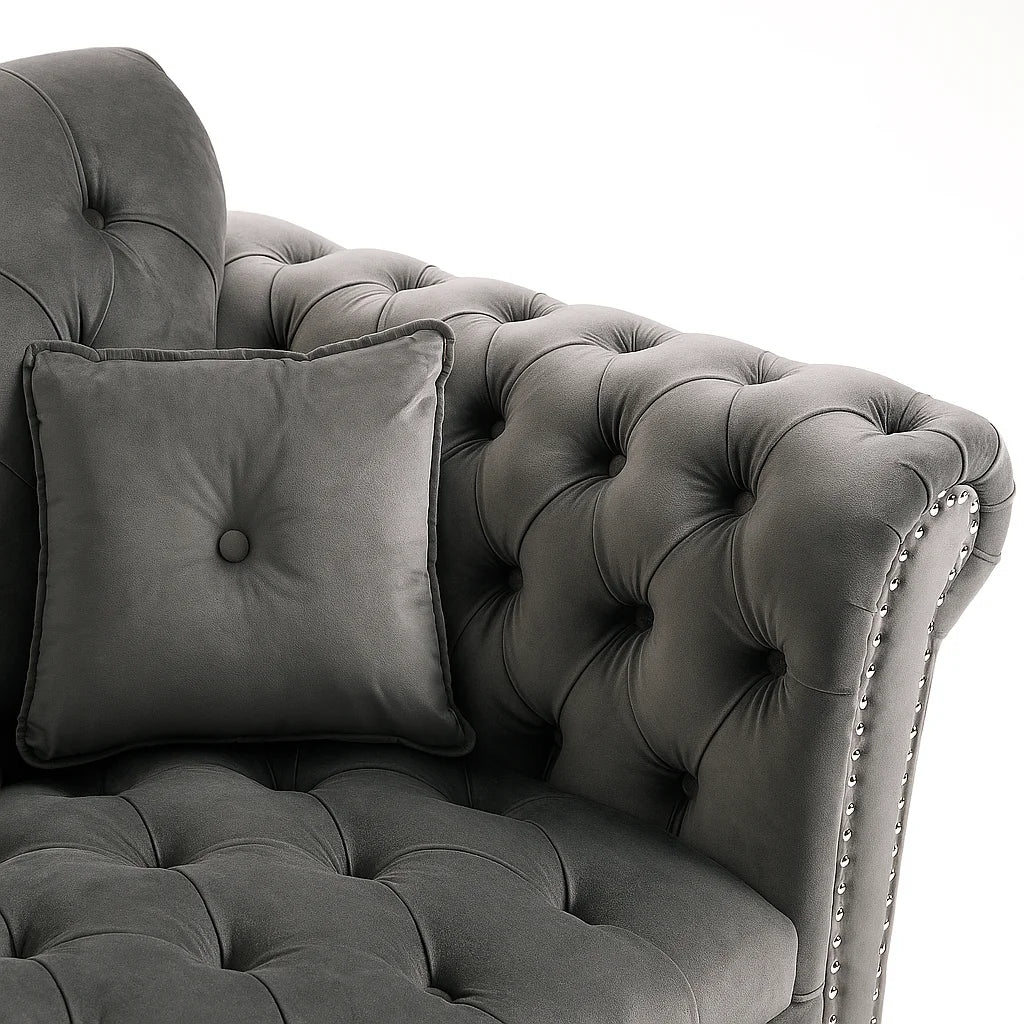 3+2+1 Elegance Chesterfield Sofa with Free Footstool