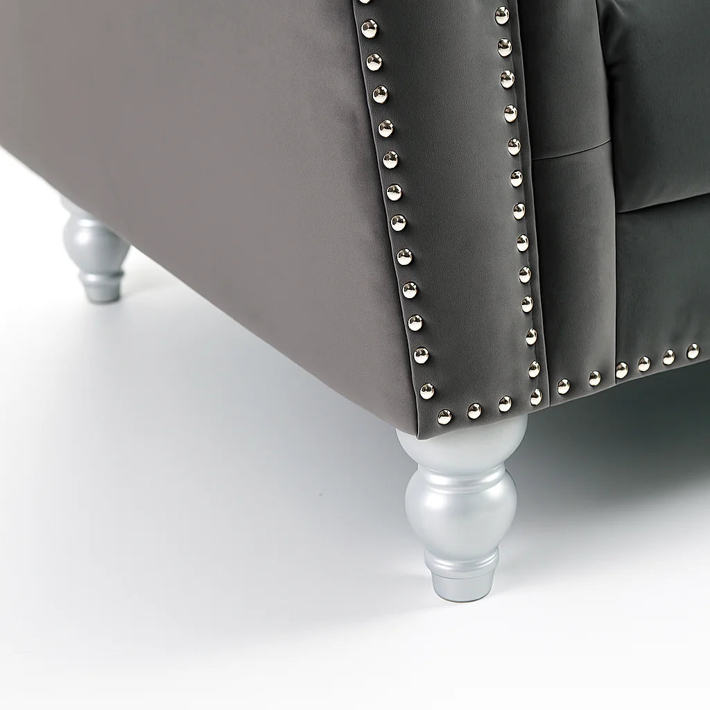 3+2+1 Elegance Chesterfield Sofa with Free Footstool