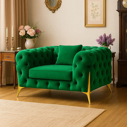 Italian Chesterfield Velvet Sofa – UK Made – 3-Seater Luxury Set