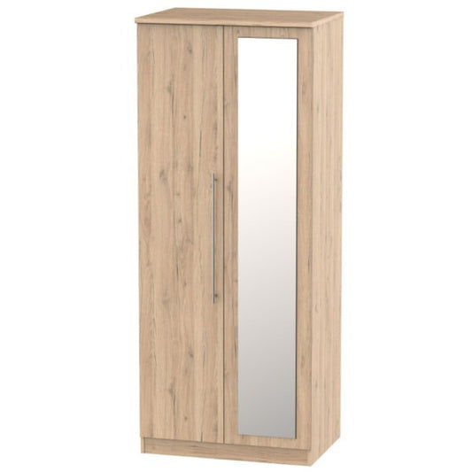 1 Door & 1 Mirror Plain Wardrobe – Stylish & Functional Storage